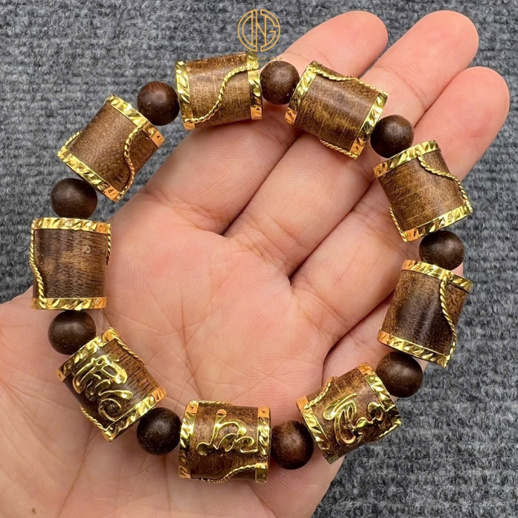 VÒNG TRẦM TỰ NHIÊN MIX VÀNG